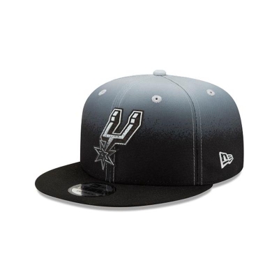 Black San Antonio Spurs Hat - New Era NBA Back Half 9FIFTY Snapback Caps USA4913072